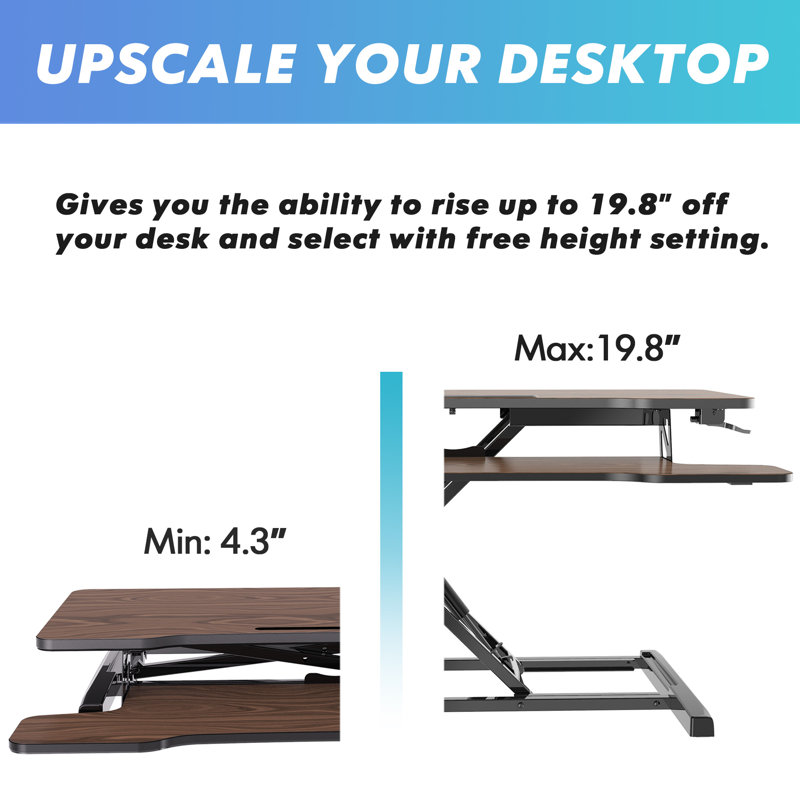 Adelyn Adjustable Standing Desk, Brown