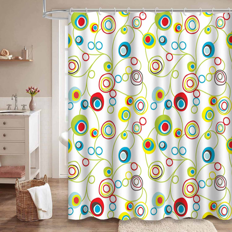 Seamless Abstract Beautiful Beauty Blue Shower Curtain with 12 Hooks, 72" L x 78" W