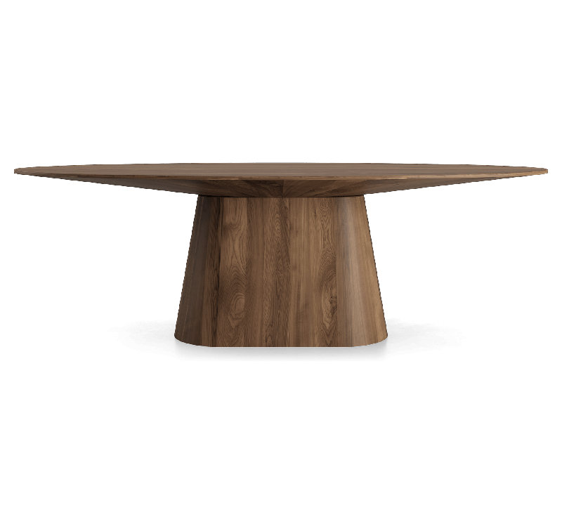 Table à manger à piédestal de 95 po Russom, Noyer