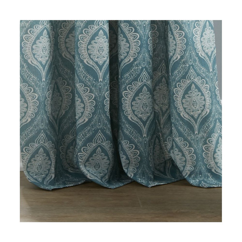 Rainsville Semi Sheer Curtain Single Panel, Teal