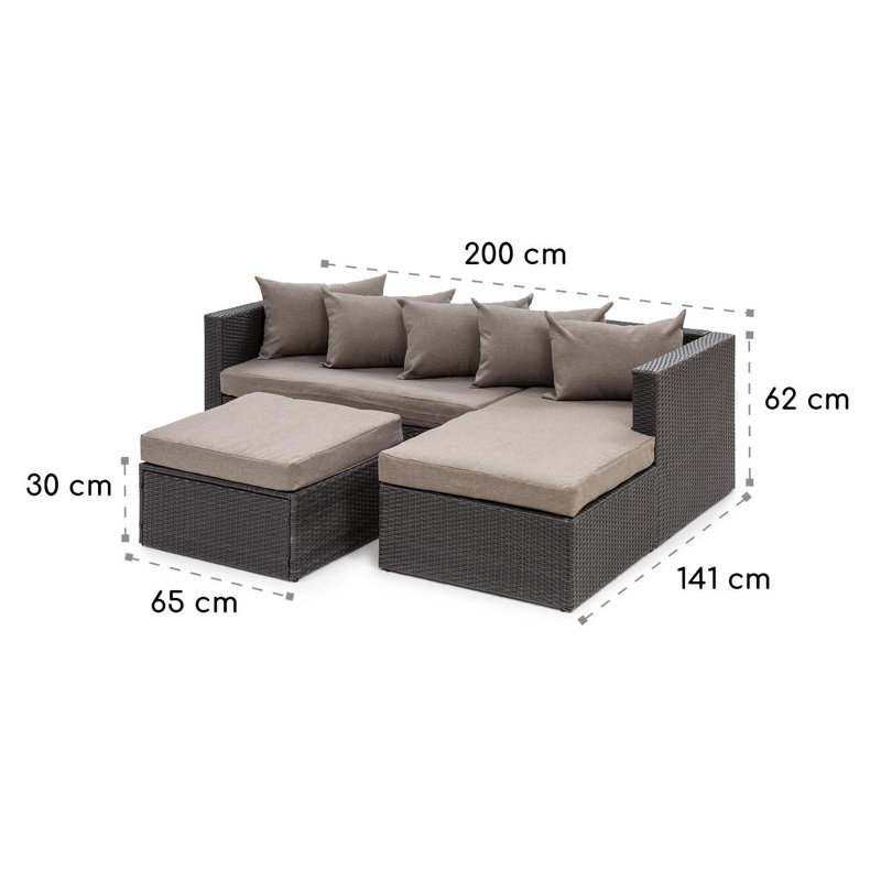 Blumfeldt 5 Seater Rattan Sofa Set