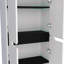 Garde-manger multi-rangement avec 5 tablettes et 4 portes, blanc / noir