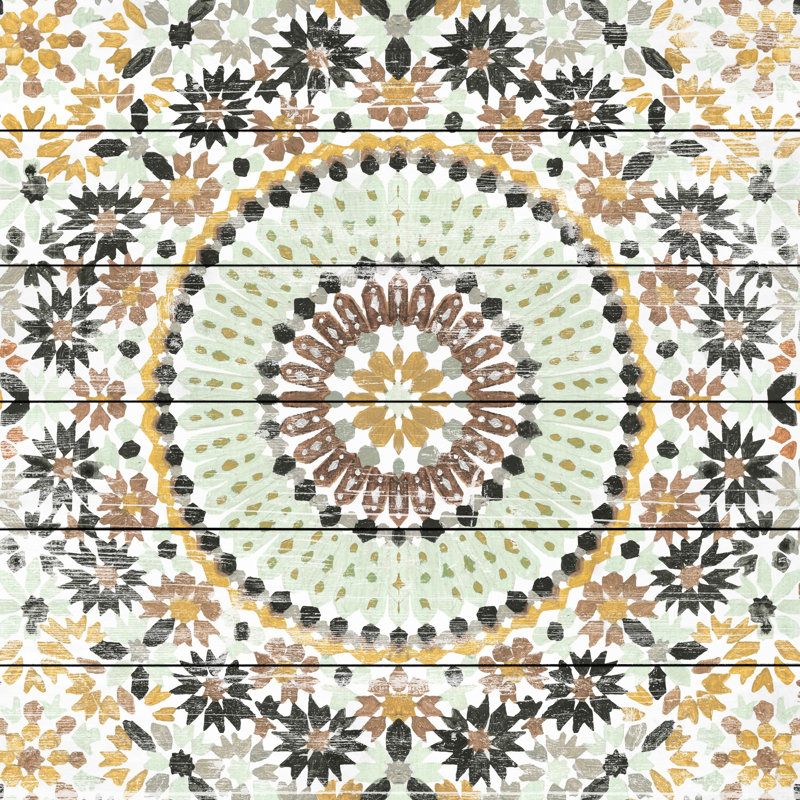 « fleur patterns », reproduction de peinture à l’acrylique sur bois blanc, H 40 po x l 40 po x P 1,5 po