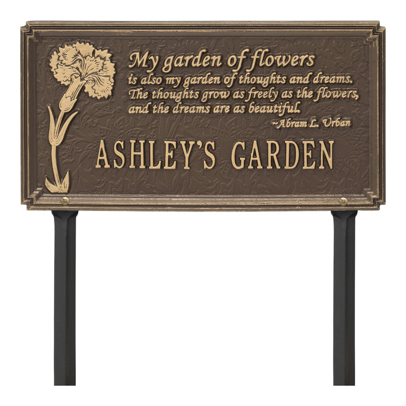 Dianthus Personalized Garden Sign, Bronze/Gold, Yes