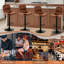 Ensemble de 2 tabourets de bar pivotants à 360 degrés avec sièges rembourrés pour îlot de cuisine, brun-528942231-528942251