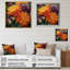 Orange mamans mauves en fleurs sur toile-483395809-483395808