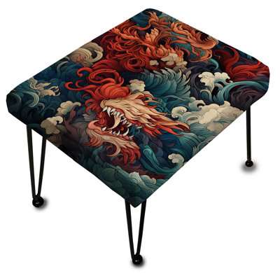 Motifs de dragon - Repose-pieds rectangulaire japonais