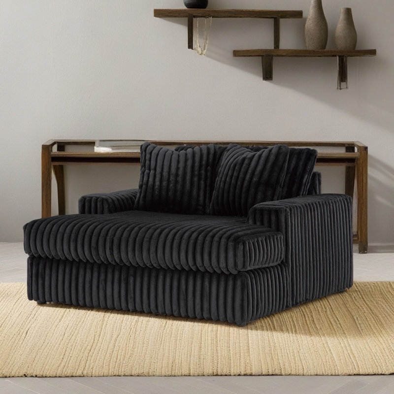 Hiltz Oversized Chaise, Onyx Black