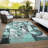 Machine Washable Indoor/Outdoor Xhevrie Teal Rug-89191330