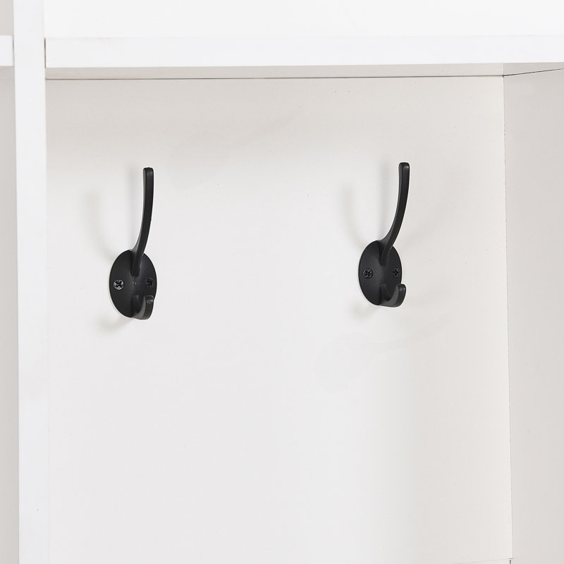 Arbre d'entrée Yomaly avec banc et rangement pour chaussures, Blanc