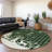 Machine Washable Indoor/Outdoor Christmas Reindeer Xhevrie Green Rug-969173598
