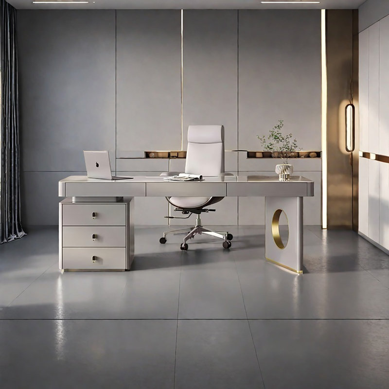 Bureau rectangulaire simple et haut de gamme en bois massif, H 29,53 po x l 62,99 po x P 27,56 po
