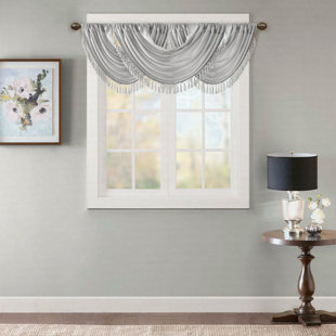 Faux Silk Waterfall Embellished Valance 38X46"