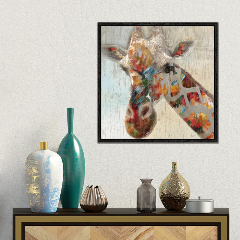 Nan - Print on Canvas, 66.04 cm H x 66.04 cm W, Black Floater Framed
