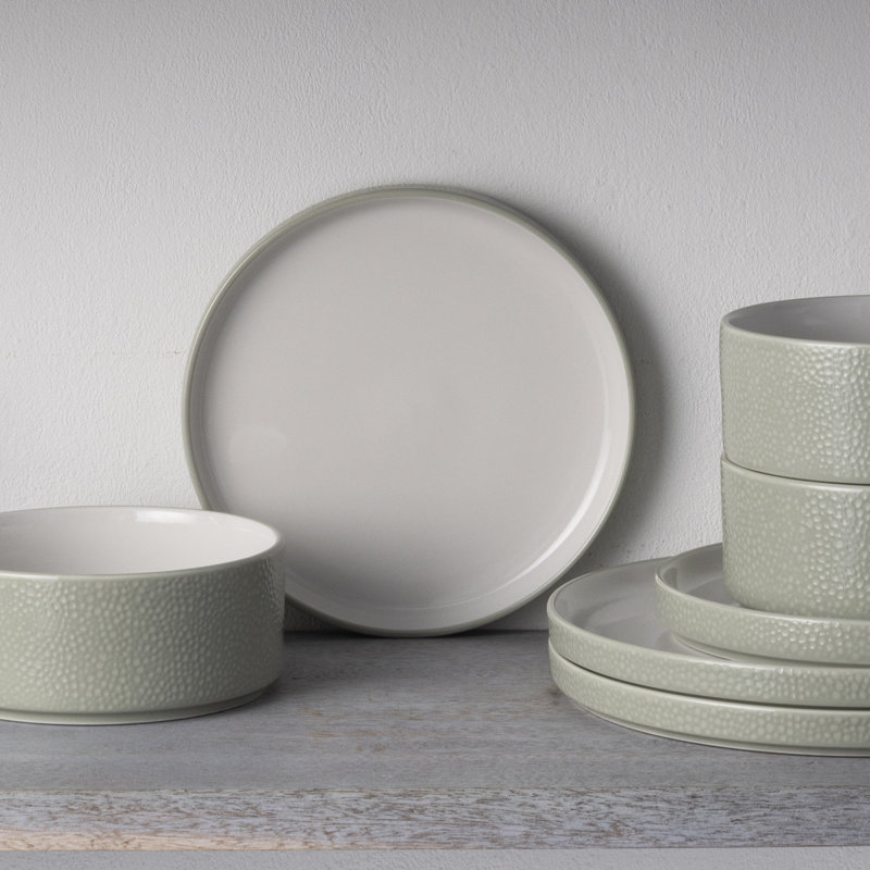 Assiettes à salade en pierre Norortake Colortex, 7 1/2 po, Sauge