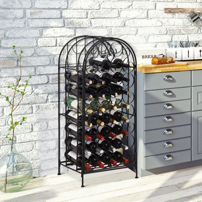 Support de 35 bouteilles de vin sur pied, étagère de rangement pour bouteilles de vin pour amateurs de vin