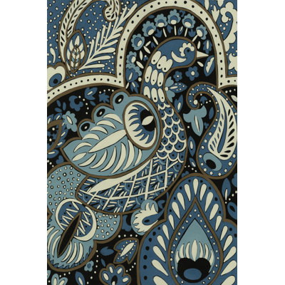 Indigo Peacock I by Chariklia Zarris - Wrapped Canvas Print