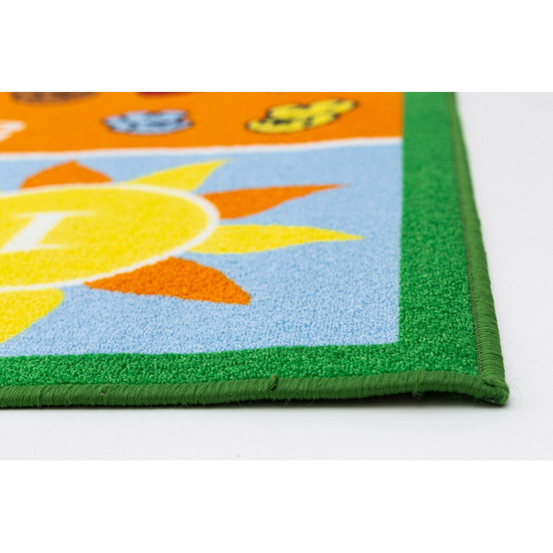 Tapis vert réversible vert et gris pour enfants