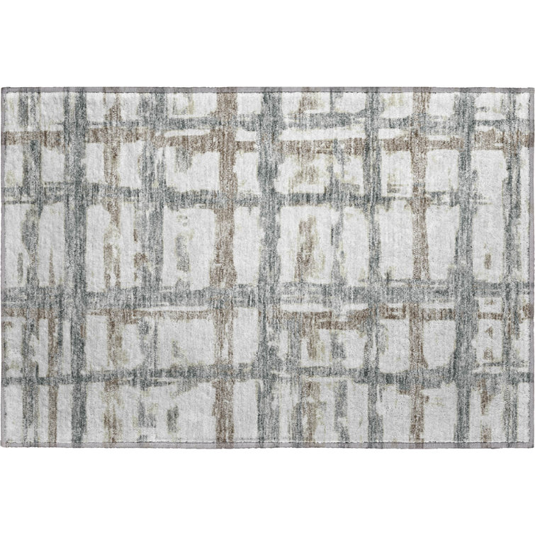 Premium Machine Washable Prisco Silver Rug