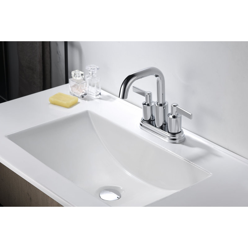 Polished Chrome 2-Handle Centerset Bathroom Faucet with Drain Assembly
