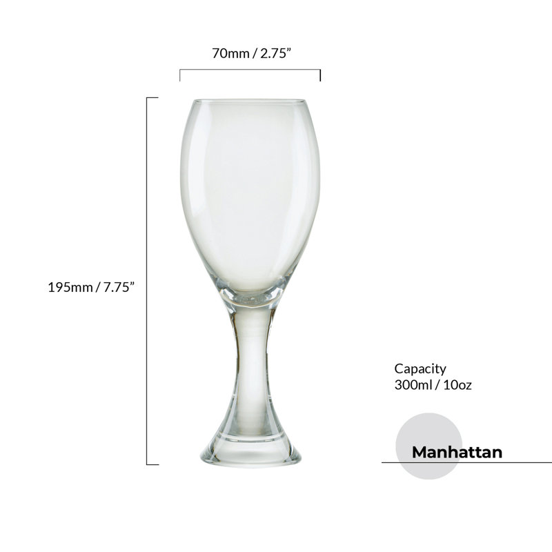 Ensemble de verres à vin Manhattan, 10,25 oz