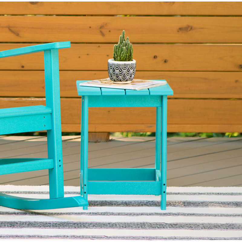 Table d'appoint carrée en résine PEHD Adirondack Harper, Bleu