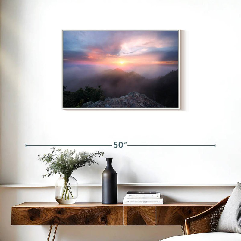 Paysage de Great Smoky Mountain, Cadre flottant blanc, 31 po x 21 po