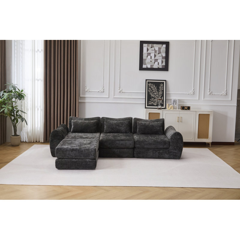 Canapé modulaire Wave Chenille, Black