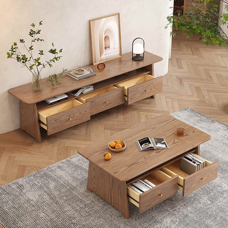 Modern simple solid wood TV cabinet
