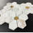 MFL Calacatta Marble & Gold Metal Large Flower Pattern Novelty Mosaic Wall and Floor Tile