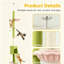 220‑240cm Adjustable Floor‑to‑Ceiling Cat Tree with Hammock, Condo & Scratching Posts, Green