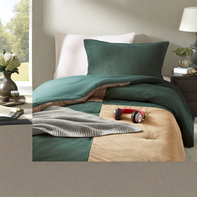 Ensembles de literie modernes, blocs de couleurs en polyester velours côtelé simple TG