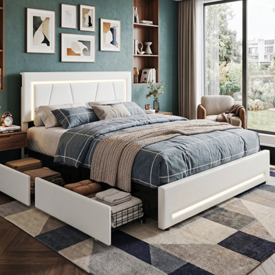 Smart Velvet Storage Beds Upholstered Bed