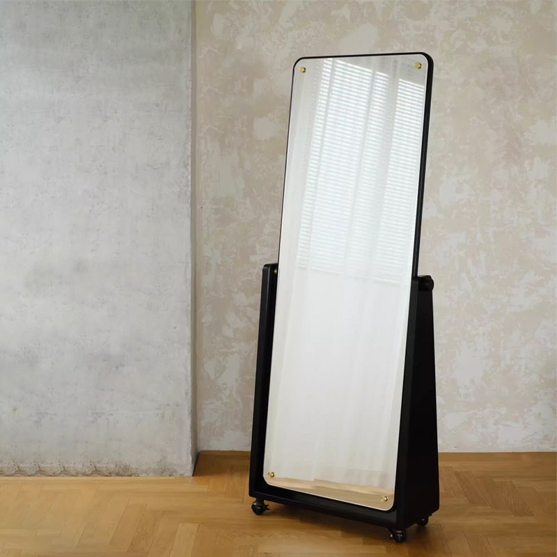 Miroir pleine longueur rotatif rétro, Noir