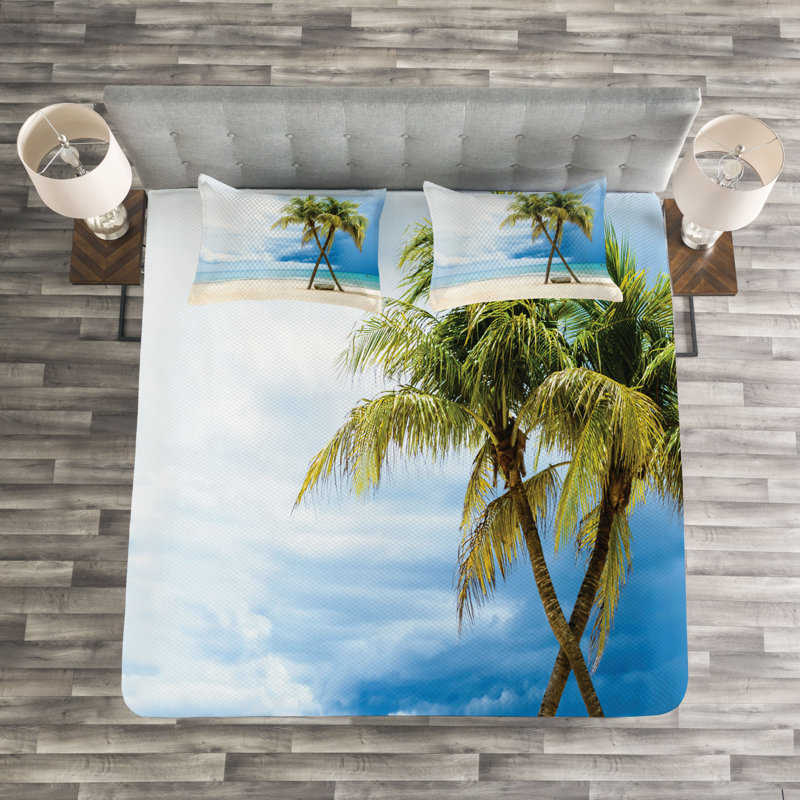 Deschamps No Pattern Bedspread with Pillow Shams, 220 x 264 cm