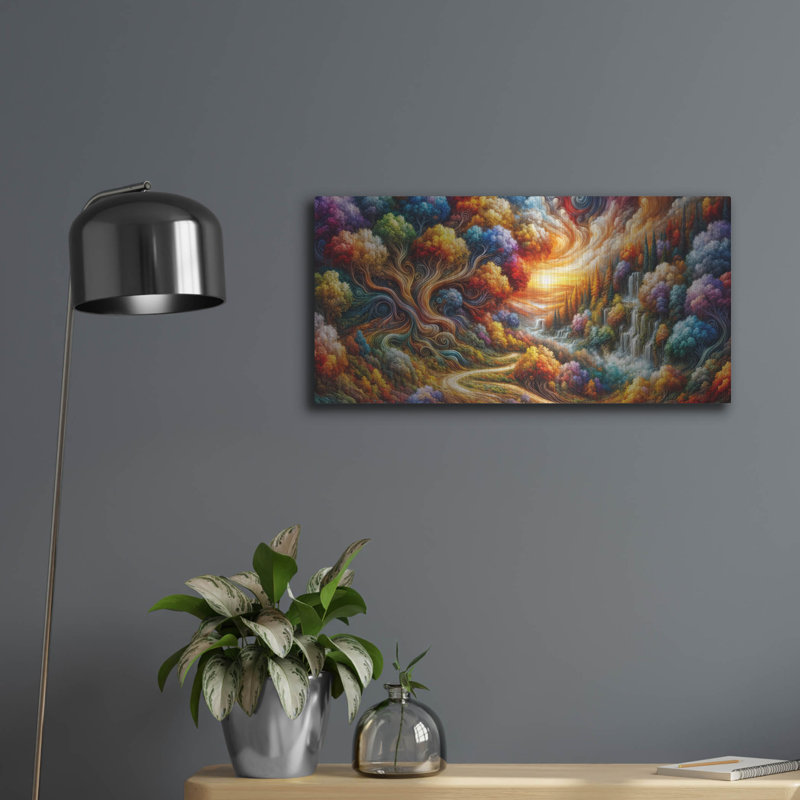  «Painted Landscape An Abstract» par Rey Klimt, art mural en métal, 24 po x 12 po, H 12 po x l 24 po