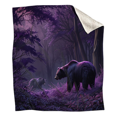 Ours en couvertures de forêt mauve