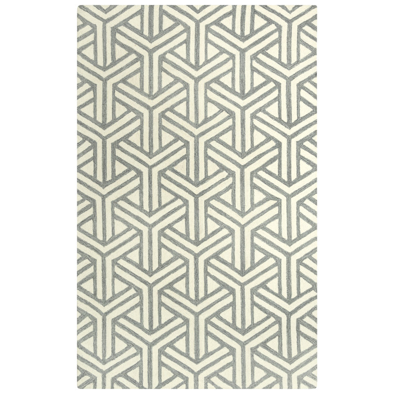 Wool Geometric Indoor Rug, Rectangle 7'9" x 9'9"
