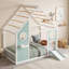 Lit plateforme simple avec glissade, bande lumineuse et conception en forme de maison-1990184481