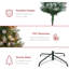 Pre Lit Pre Decorated Pine Hinged Artificial Christmas Tree Flocked Frosted Tips 80 Pine Cones 550 Lights Metal Base