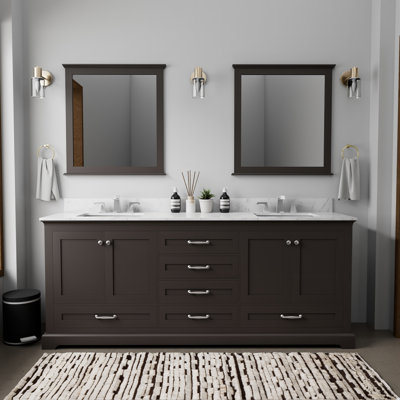 Meuble-lavabo double l 80 po x P 22 po et miroirs 30 po Dukes