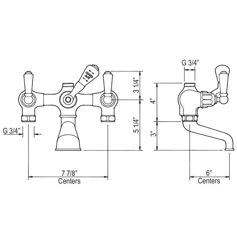 Edwardian™ Exposed Tub/Shower Mixer Valve, Polished Chrome