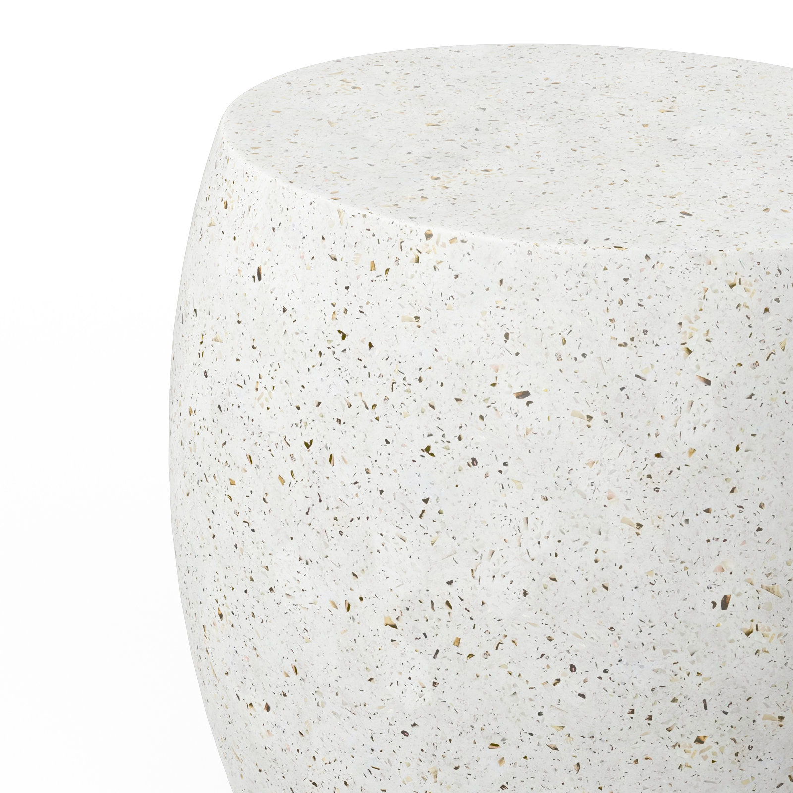 Kinsley End Table, Ivory Terrazo