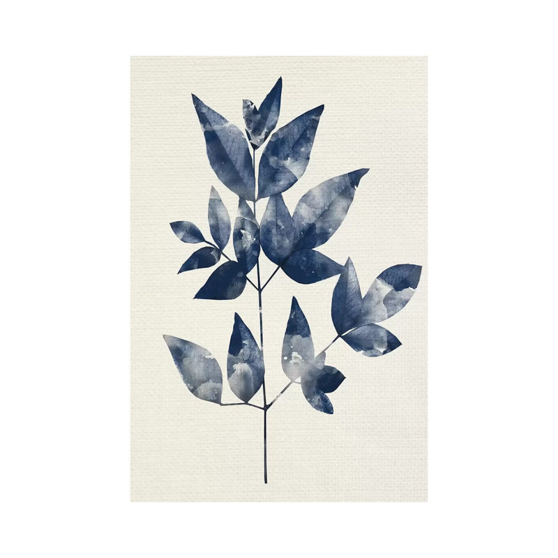 Indigo Leaves II by Kimberly Allen - Print on Canvas, Wrapped Canvas, 66.04cm H x 45.72cm W x 3.81cm D