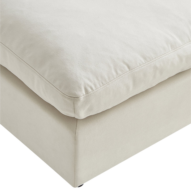 Upholstered Ottoman, White