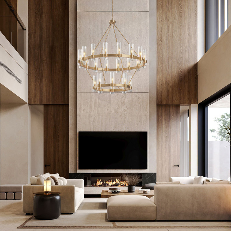 24-lights Chandelier,wagon Wheel Chandelier With Glass Shade, Bronze