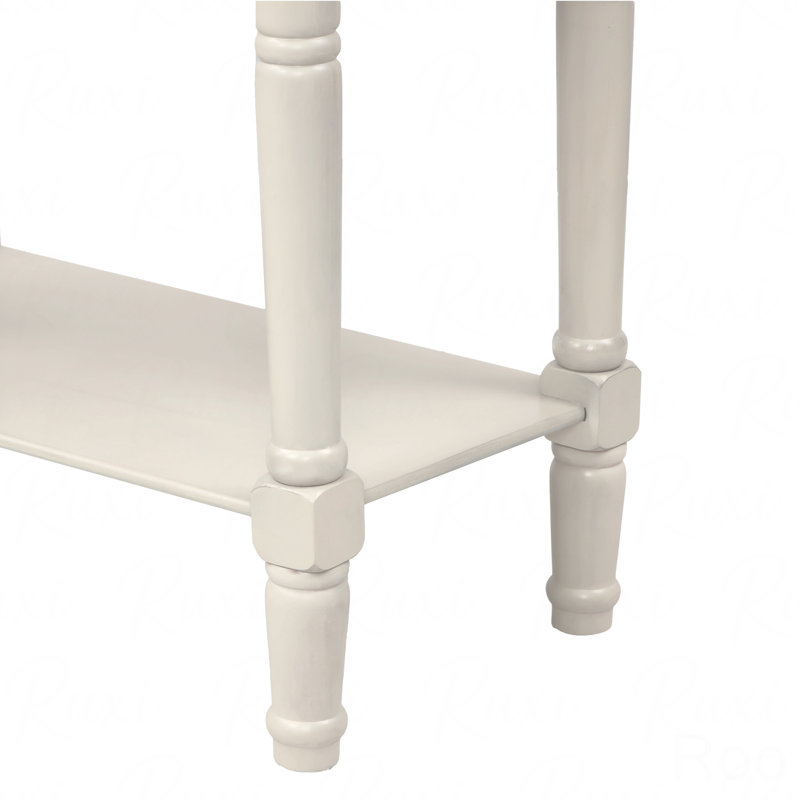 Console étroite, canapé mince avec trois tiroirs de rangement et tablette inférieure, Blanc