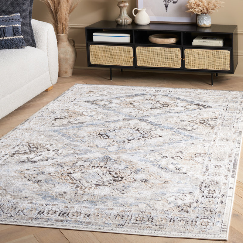 Tapis oriental d'intérieur / extérieur Henar Performance, Rectangle 5 pi 3 po x 7 pi 6 po