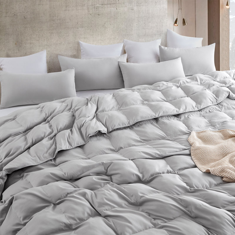 Cooling Lightweight Coma Inducer Oversized Comforter, Light Gray, Alaskan King Comforter + 4 King Shams