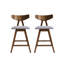 2 tabourets de comptoir gris foncé - rembourrés, 2 tabourets en bois d'hévéa
